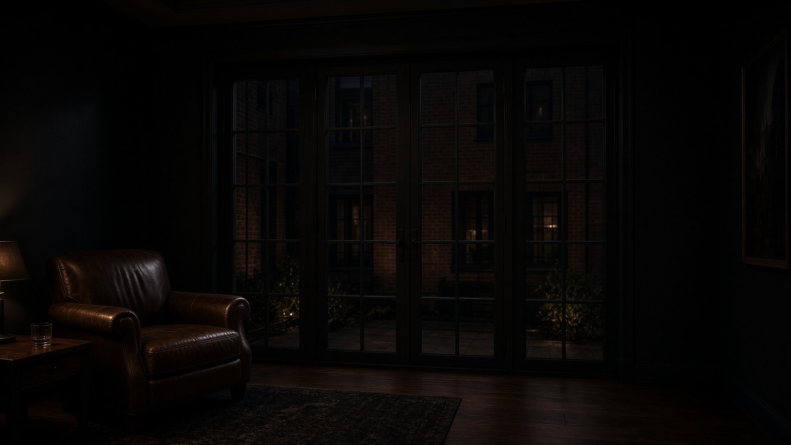 Patio doors opening to the outdoor deck